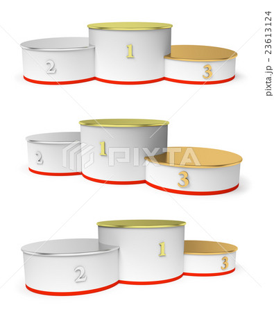 Round winners podium with empty places closeup Round winners podium with empty places closeup 23613124