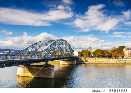 Vistula River in city center of Krakow, Poland 23613383