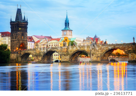Charles bridge at twilight Charles bridge at twilight 23613771