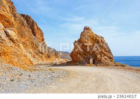 Road to the Balos Lagoon in Crete, Greece Road to the Balos Lagoon in Crete, Greece 23614017