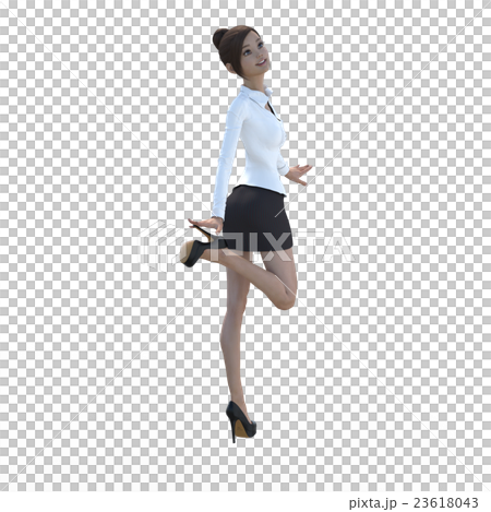 ポーズするオフィスガール perming3DCGイラスト素材 ポーズするオフィスガール perming3DCGイラスト素材 23618043