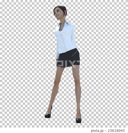 Pose office girl perming3DCG Illustration material 23618045