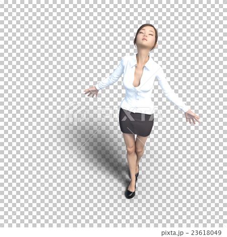 深吸氣的辦公室女孩perming3DCG插圖素材 深吸氣的辦公室女孩perming3DCG插圖素材 23618049