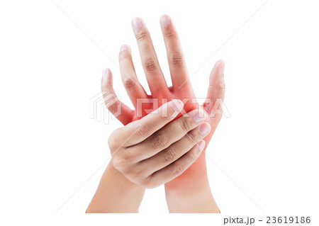 Woman massaging her painful hand 23619186