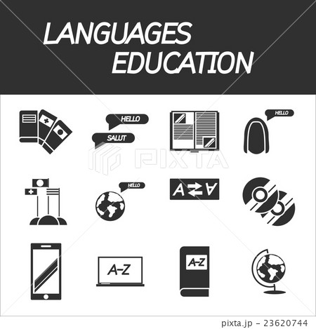 Languages education icon setのイラスト素材 [23620744] - PIXTA