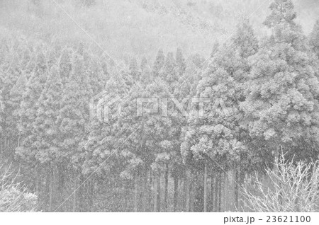 兵庫県姫路市安富町鹿ヶ 壷の雪景色の写真素材