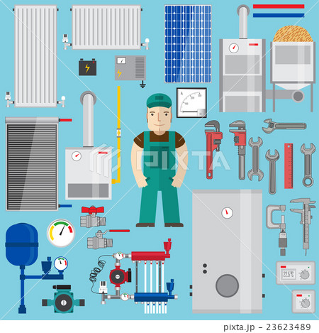 Plumbing and heating elements.  23623489