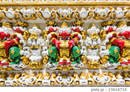 Colorful garuda on temple wall Colorful garuda on temple wall 23628710