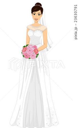 Girl Bride Gown Bouquet 23630791