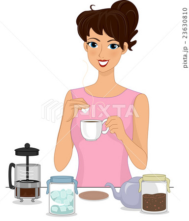 Girl Making Brewed Coffee 23630810