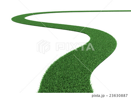 曲がりくねった草の道のイラスト素材 23630887 Pixta