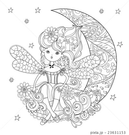 Vector Cute Fairy Girl In Flowersのイラスト素材