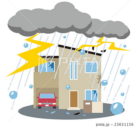 雹　雷雨　災害　家 23631156