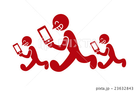 歩きスマホを集団でする歩行者 歩きスマホを集団でする歩行者 23632843