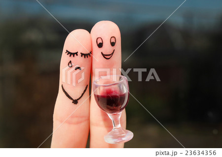 Finger art of couple.  23634356