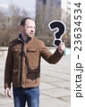 portrait of a man with a sign 23634534