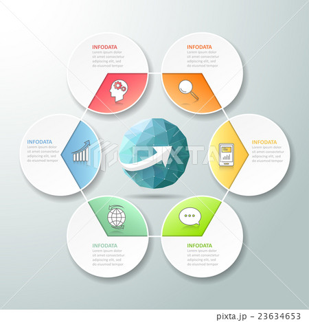 Design circle infographic 6 options, Design circle infographic 6 options, 23634653