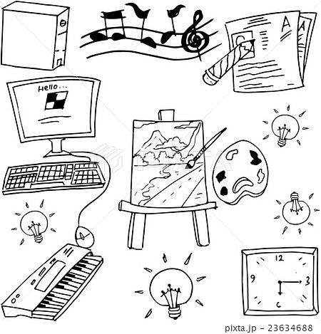 Hand draw of doodle school education Hand draw of doodle school education 23634688