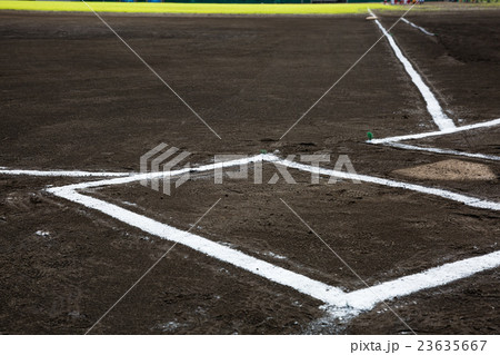 野球 ホームベースの写真素材