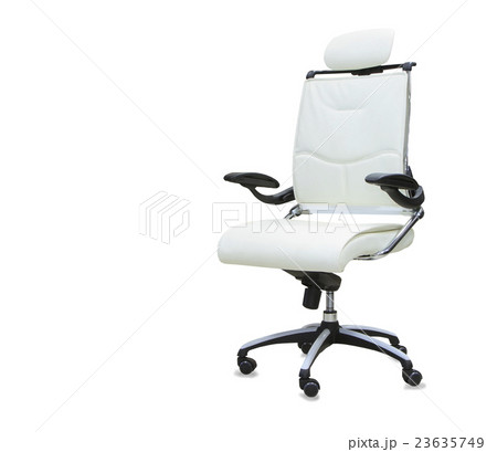 Office chair from white leather isolated Office chair from white leather isolated 23635749
