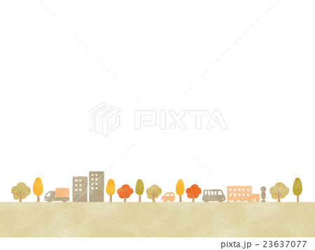 秋の街並み 町 のイラスト素材