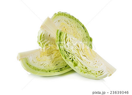 portion cut fresh cabbage on white background 23639346