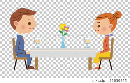 A couple to date at a restaurant 23639835