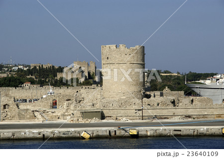 View of the medieval town of Rhodes from the sea 23640109