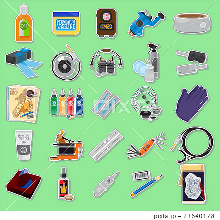 Tattoo icons and stickers 23640178