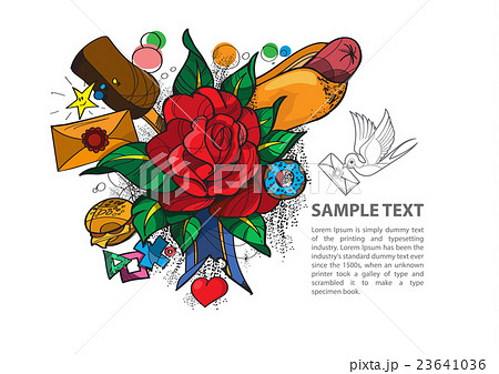 Tattoo rose or tattoo infographics 23641036