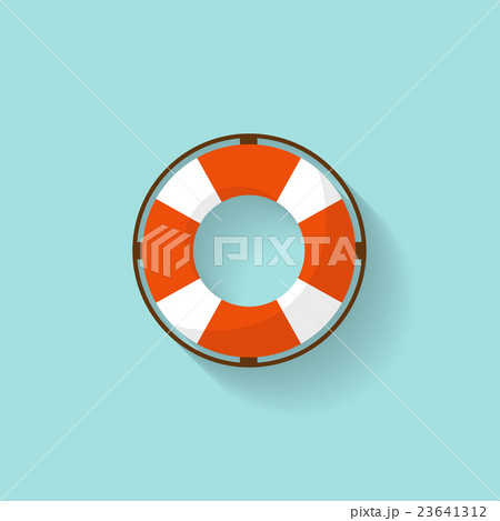 Lifebuoy in a flat style. Protection equipment for 23641312