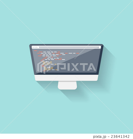Programming and coding online. Flat style. Web 23641342