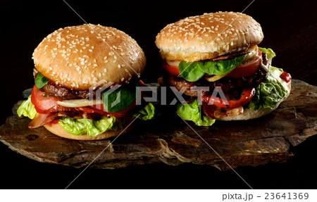 Two Tasty Hamburgers Two Tasty Hamburgers 23641369