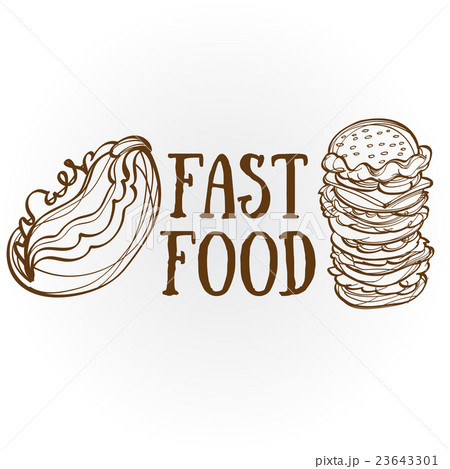 Fast food. Big hamburger and hot dog. 23643301