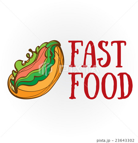 Fast food. Hot dog, bun with sausage. 23643302