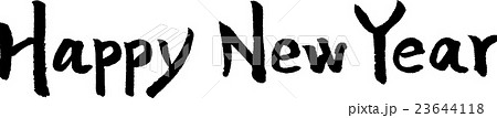 Happy New Year 新年おめでとう 手書きの筆文字 23644118