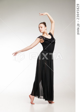 Young ballet dancer wearing black transparent 23645829