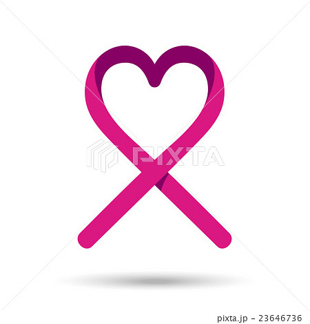Breast cancer awareness love ribbon in pink color 23646736