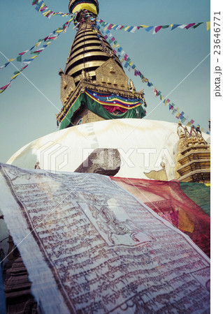 Stupa in Swayambhunath Monkey temple in Kathmandu 23646771