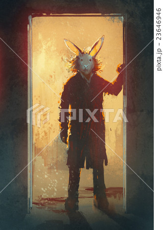 man with rabbit mask 23646946