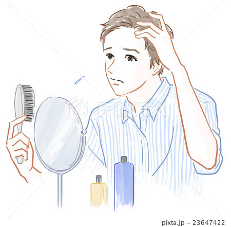 男性 髪の悩みのイラスト素材