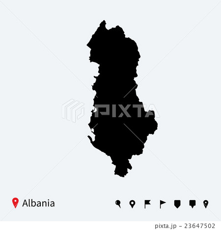 High detailed vector map of Albania with 23647502