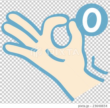 ハンドサイン_指文字_数字_ 0 23648654