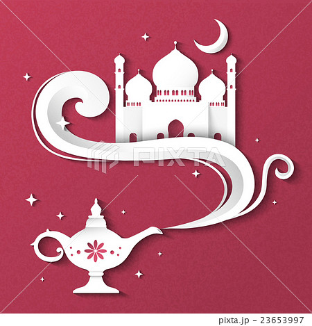 イスラム教 魔法のランプ 回教寺院のイラスト素材