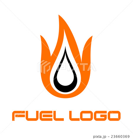 Burning fuel drop - logo for fuel station. 23660369