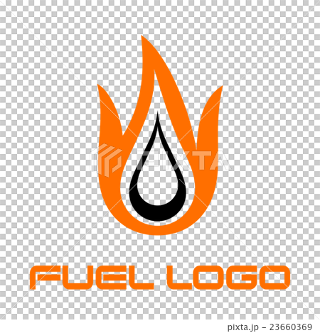 Burning fuel drop - logo for fuel station. 23660369