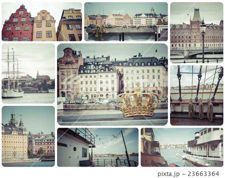 Collage of Stockholm (Sweden) images  23663364