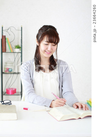 検定試験の勉強をする女の子 23664260