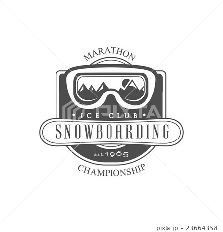 Snowboarding Ice Club Emblem Design 23664358