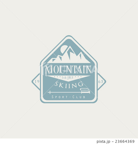 Mountain Skiing Emblem Design Mountain Skiing Emblem Design 23664369